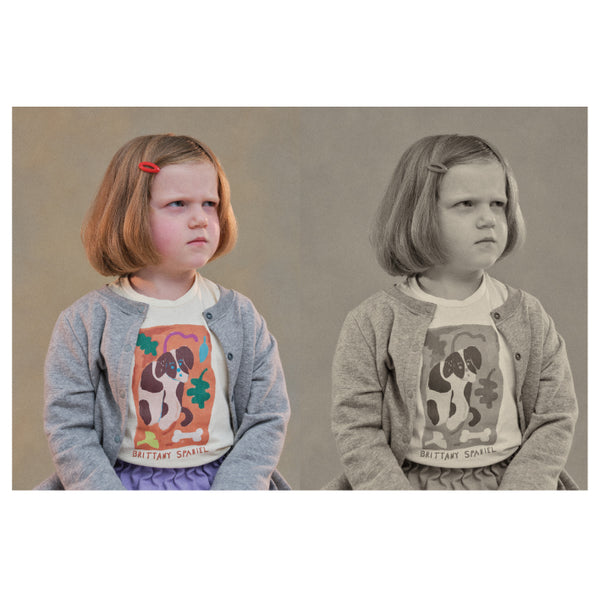 【予約商品 1月下旬頃お届け】Sumif / Brittany Spaniel Short Sleeve Tee For Kids - sumif_official