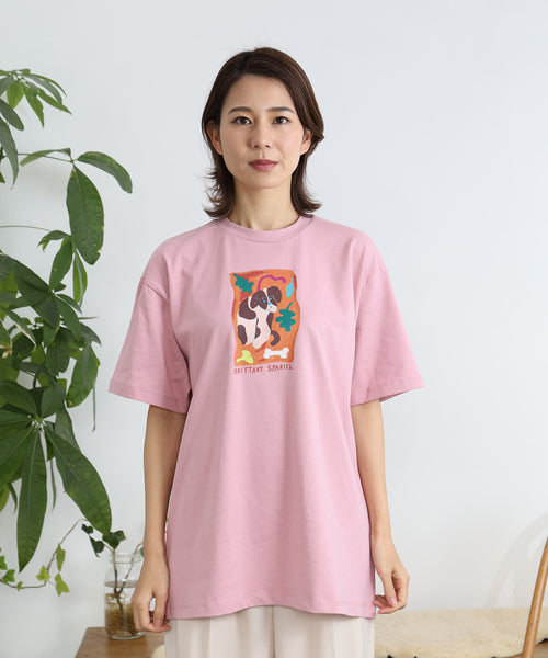 Brittany Spaniel 半袖Tシャツ アダルトの着用イメージ