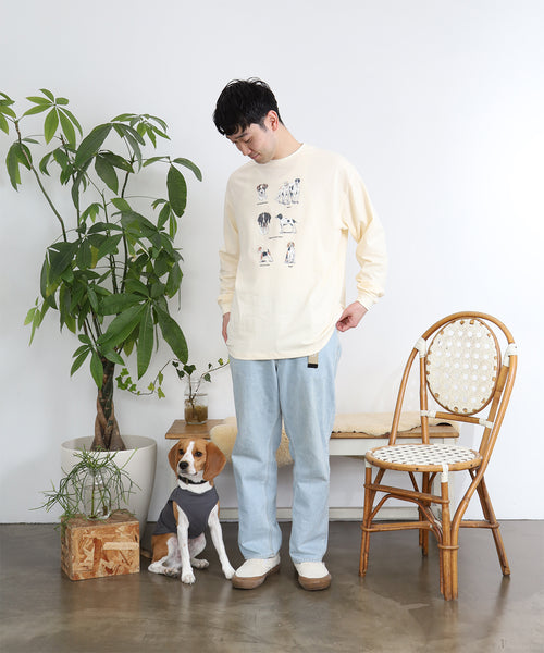 British Dogs 長袖Tシャツ アダルトの着用イメージ