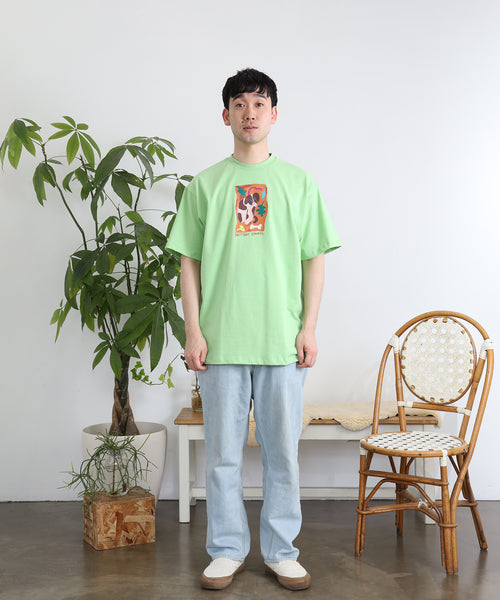 Brittany Spaniel 半袖Tシャツ アダルトの着用イメージ