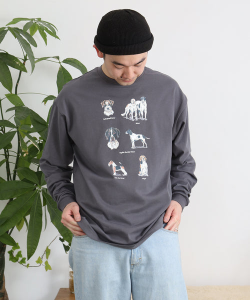 British Dogs 長袖Tシャツ アダルトの着用イメージ