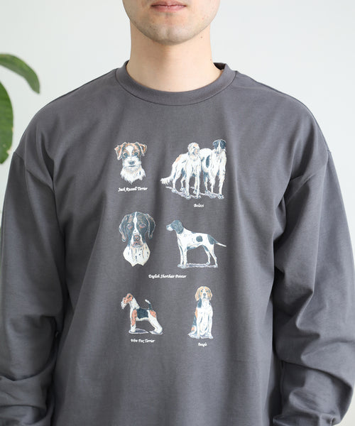 British Dogs 長袖Tシャツ アダルトの着用イメージ