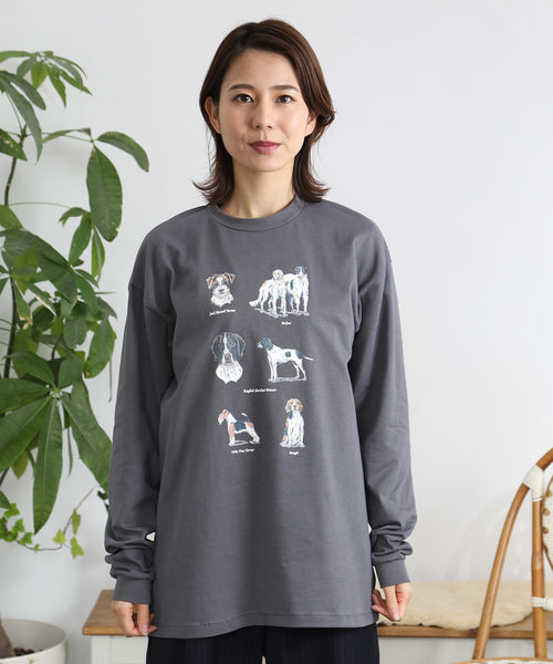 British Dogs 長袖Tシャツ アダルトの着用イメージ