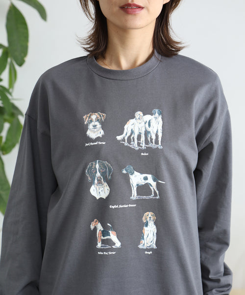British Dogs 長袖Tシャツ アダルトの着用イメージ
