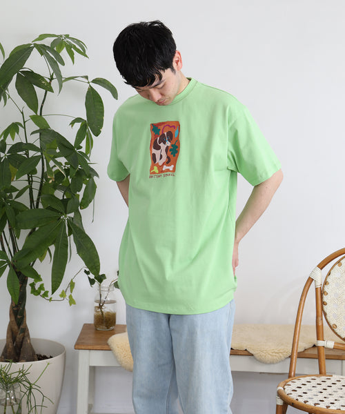 Brittany Spaniel 半袖Tシャツ アダルトの着用イメージ