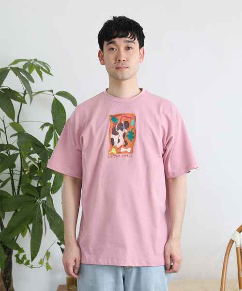 Brittany Spaniel 半袖Tシャツ アダルトの着用イメージ