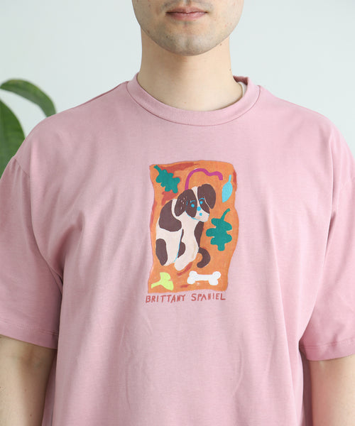 Brittany Spaniel 半袖Tシャツ アダルトの着用イメージ