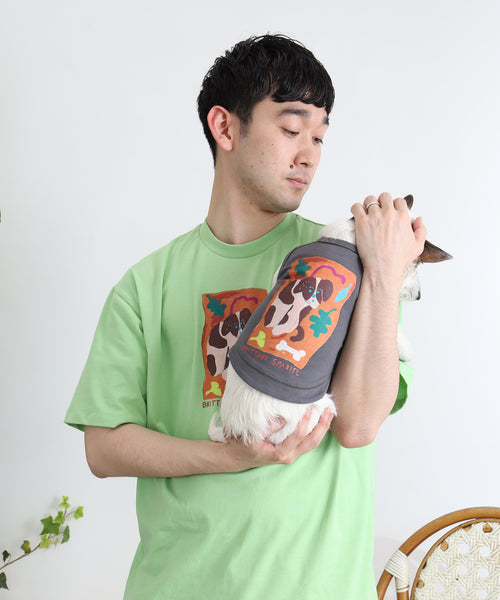 Brittany Spaniel 半袖Tシャツ アダルトの着用イメージ