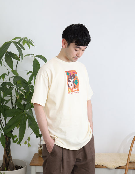 Brittany Spaniel 半袖Tシャツ アダルトの着用イメージ