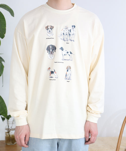 British Dogs 長袖Tシャツ アダルトの着用イメージ