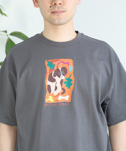 Brittany Spaniel 半袖Tシャツ アダルトの着用イメージ