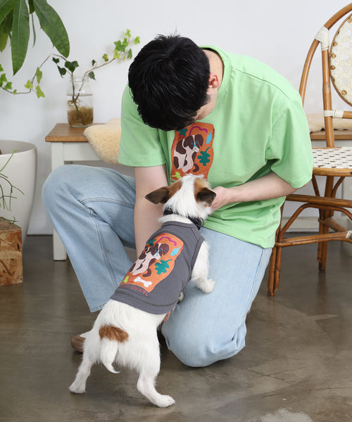 Brittany Spaniel 半袖Tシャツ アダルトの着用イメージ