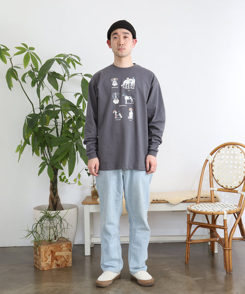 British Dogs 長袖Tシャツ アダルトの着用イメージ