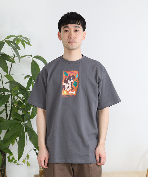 Brittany Spaniel 半袖Tシャツ アダルトの着用イメージ