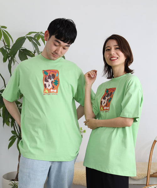 Brittany Spaniel 半袖Tシャツ アダルトの着用イメージ