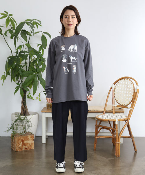 British Dogs 長袖Tシャツ アダルトの着用イメージ