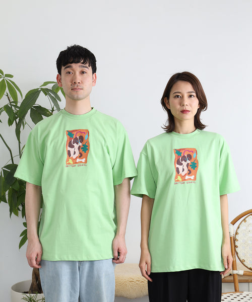Brittany Spaniel 半袖Tシャツ アダルトの着用イメージ