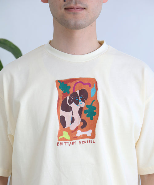 Brittany Spaniel 半袖Tシャツ アダルトの着用イメージ