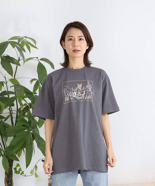 RinTinTin 半袖Tシャツ アダルト スミクロを着用した女性