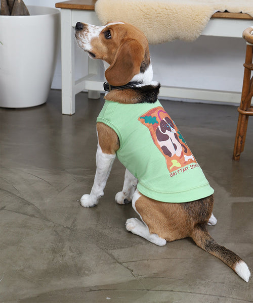 Brittany Spaniel タンクトップ ドッグ グリーンを着たビーグル