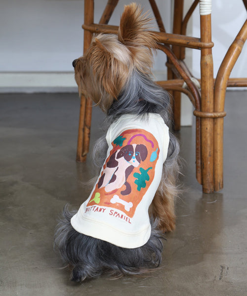Brittany Spaniel タンクトップ ドッグ オフホワイトを着たヨークシャーテリア