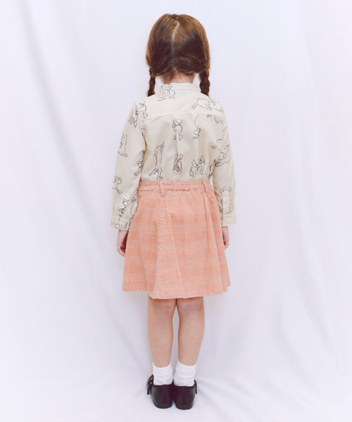Various dogs Long Sleeve Shirts キッズ用 背面の全身着用イメージ